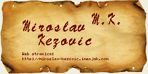 Miroslav Kezović vizit kartica